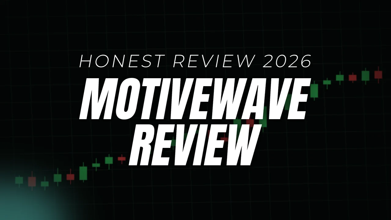 MotiveWave review 2026, honest review cover image over a candlestick chart