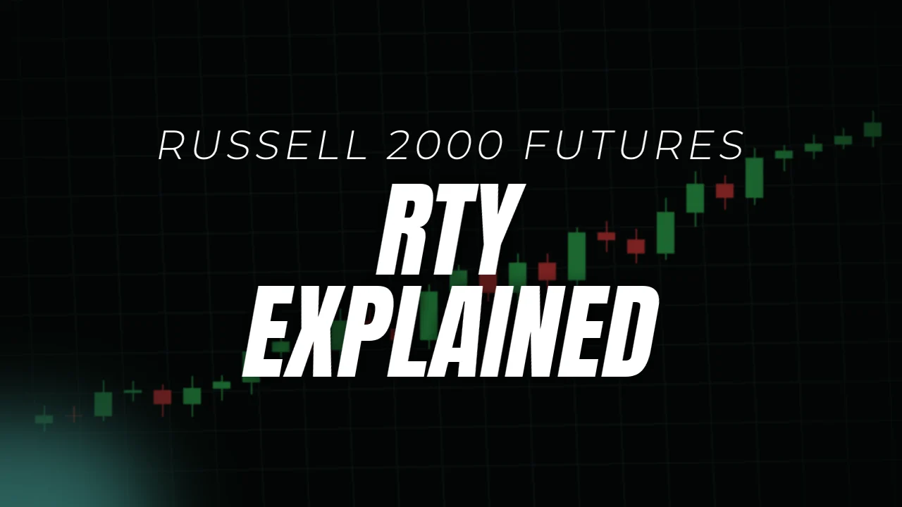 RTY explained, Russell 2000 futures with 2026 numbers, cover image over a candlestick chart
